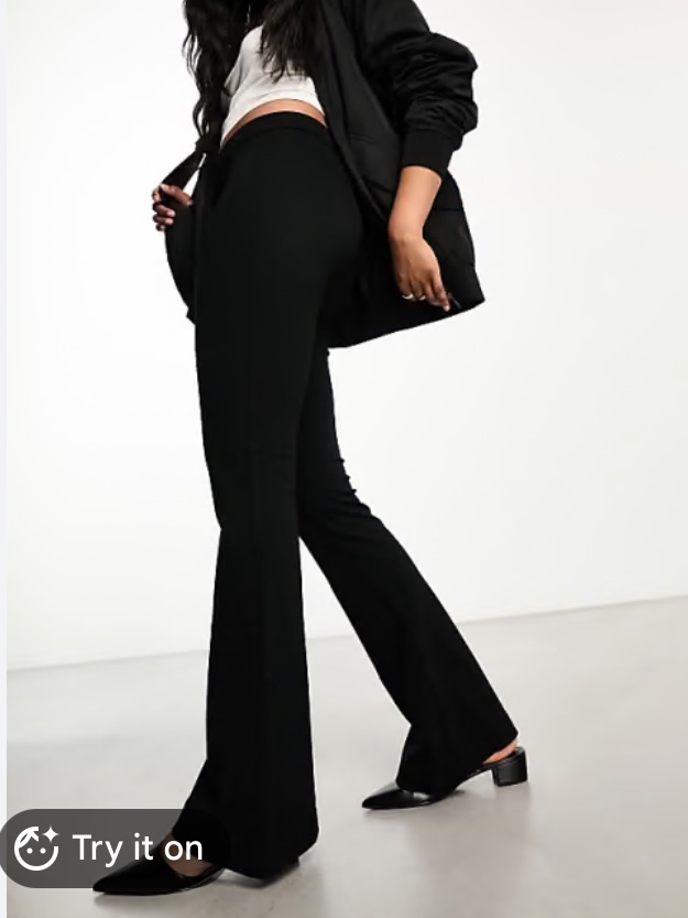 Zara Woman Women Flare / Bootcut Pants In Black | S